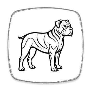 Bullenmastiff - Viereckiger Kühlschrankmagnet - Weiß - Vorne
