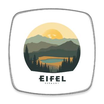 Eifel Maar | Vintage Nature Travel Poster - Viereckiger Kühlschrankmagnet - Weiß - Vorne