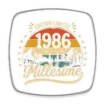 Vintage 1986 Millésime Cadeau Homme 40 Ans  - Magnet carré - blanc - Devant