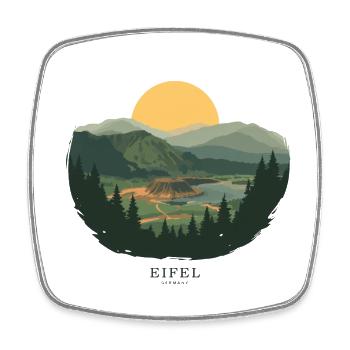 Eifel Volcano Landscape | Vintage Poster - Viereckiger Kühlschrankmagnet - Weiß - Vorne