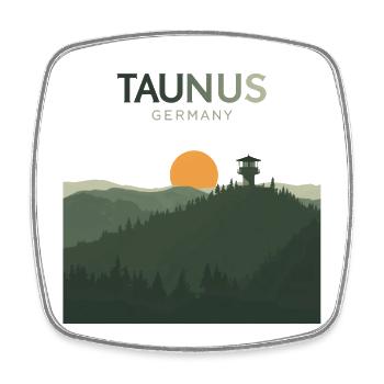 Taunus Germany | Vintage Mountain Poster - Viereckiger Kühlschrankmagnet - Weiß - Vorne