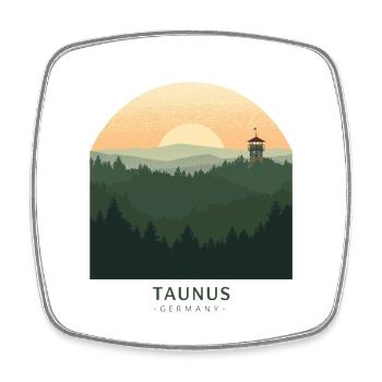 Taunus Germany | Vintage Forest Poster - Viereckiger Kühlschrankmagnet - Weiß - Vorne