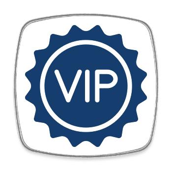 Badge VIP Premium Badge Design Symbole - Magnet carré - blanc - Devant