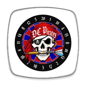 Red Pirate Skull auf Roulette - Viereckiger Kühlschrankmagnet - Weiß - Vorne