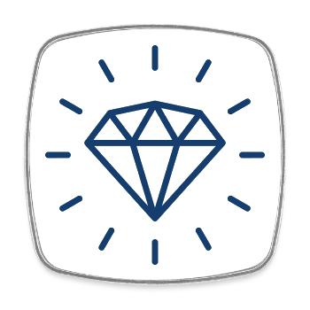 Blauer Diamant-Edelstein-Icon Symbol-Illustrationsdesign - Viereckiger Kühlschrankmagnet - Weiß - Vorne