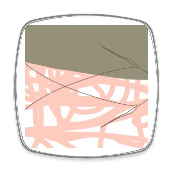 Rosé net on olive background - Square fridge magnet - white - Front