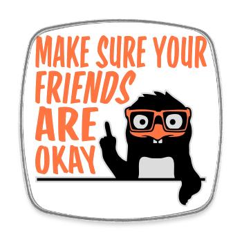 Make Sure Your Friends Are Okay Pinguin Nerd Geek - Viereckiger Kühlschrankmagnet - Weiß - Vorne