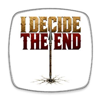 I Decide The End Spear Stoic Mindset Gift T-Shirt - Square fridge magnet - white - Front