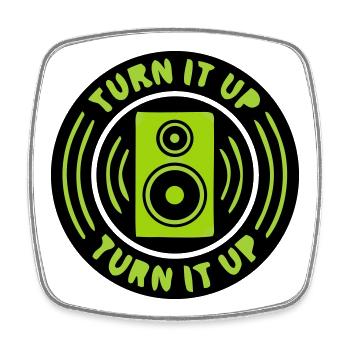 Speaker Music Badge - Square fridge magnet - white - Front
