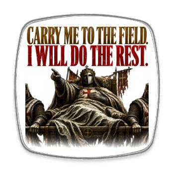 Baldwin IV Crusader King Stoic Warrior Gift T-Shir - Square fridge magnet - white - Front