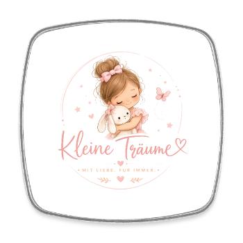 Kleine Träume Kuschelglück Prinzessin  - Viereckiger Kühlschrankmagnet - Weiß - Vorne