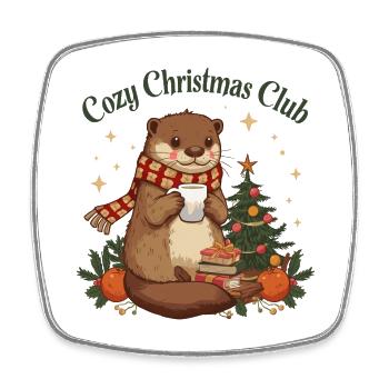 Club de Noël chaleureux Weihnachten - Magnet carré - blanc - Devant