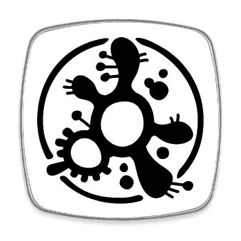 Protozoan Fragment Logo (Black) - Square fridge magnet - white - Front