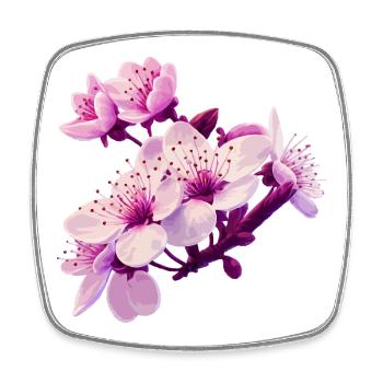 Pink Blossom - Viereckiger Kühlschrankmagnet - Weiß - Vorne
