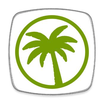 Palmenkreis Logo - Viereckiger Kühlschrankmagnet - Weiß - Vorne