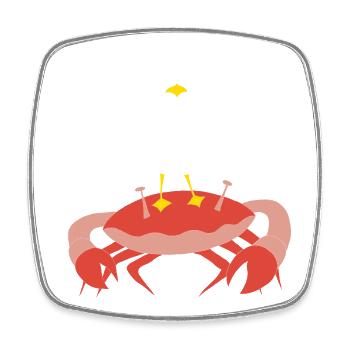 Crabb-n-Gull 1 - Square fridge magnet - white - Front