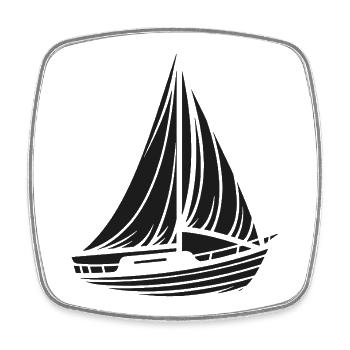 Abstract Sailboat Minimalist Design - Square fridge magnet - white - Front