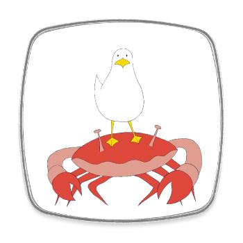 Crabb-n-Gull 2 - Viereckiger Kühlschrankmagnet - Weiß - Vorne