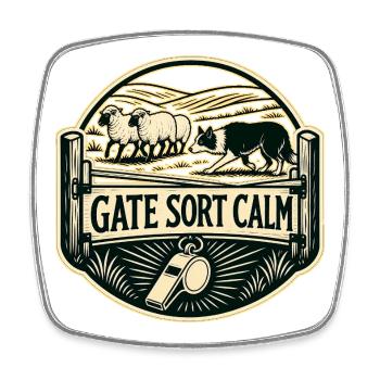 GATE SORT CALM Hund - Viereckiger Kühlschrankmagnet - Weiß - Vorne