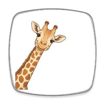 Giraffenhemd, Tierliebhaber-T-Shirt - Viereckiger Kühlschrankmagnet - Weiß - Vorne