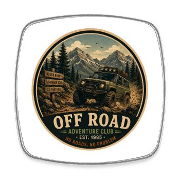 Off Road Vintage Adventure Graphic - Square fridge magnet - white - Front