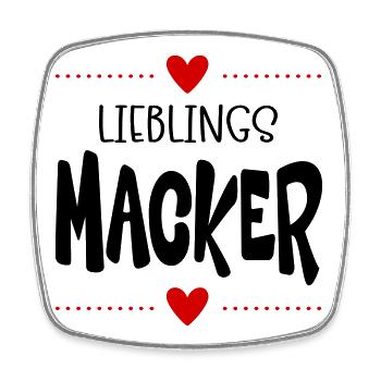 Macker Liebling - Viereckiger Kühlschrankmagnet - Weiß - Vorne