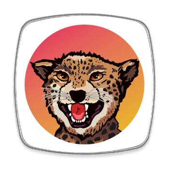 Farbenfrohes Leopard Design im Retro Look - Viereckiger Kühlschrankmagnet - Weiß - Vorne