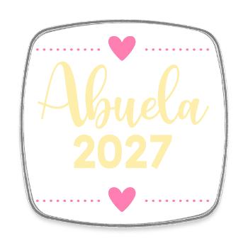 Baby 2017, spanische Großmutter - Viereckiger Kühlschrankmagnet - Weiß - Vorne