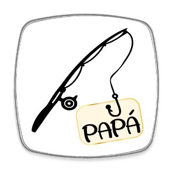 Spanischer Fischer, Papa - Viereckiger Kühlschrankmagnet - Weiß - Vorne