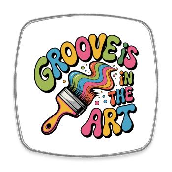 Groove is in the Art - Square fridge magnet - white - Front