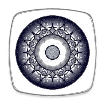 Sapphire Mandala - Viereckiger Kühlschrankmagnet - Weiß - Vorne