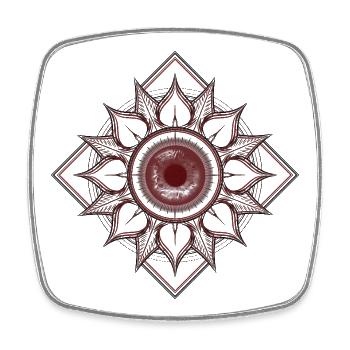 Verdant Oracle (Red) - Viereckiger Kühlschrankmagnet - Weiß - Vorne