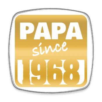 Papa 1968 - Square fridge magnet - white - Front