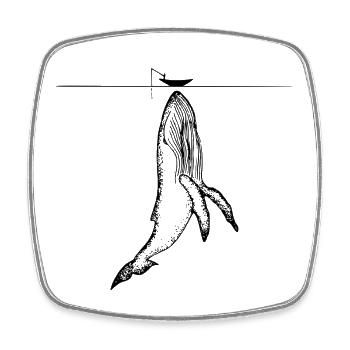 Fischerei und Walfang | Minimalistisches Design - Viereckiger Kühlschrankmagnet - Weiß - Vorne