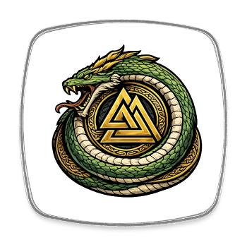 Ouroboros Triangle Logo - Square fridge magnet - white - Front