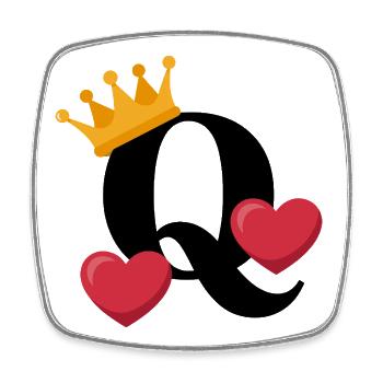 Queen of Hearts - Square fridge magnet - white - Front