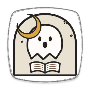 Reading Spirit Under Moonlight - Square fridge magnet - white - Front