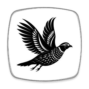 Flying Northern Bobwhite Quail - Square fridge magnet - white - Front