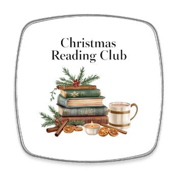 Club de lecture de Noël Livres Noël - Magnet carré - blanc - Devant