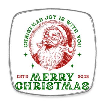 Merry Christmas Santa Retro Weihnachts Geschenk - Viereckiger Kühlschrankmagnet - Weiß - Vorne