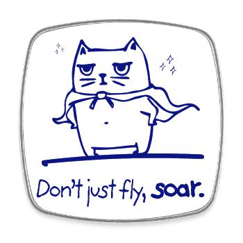 Dont Just Fly Soar Superkatze Motivation Geschenk - Viereckiger Kühlschrankmagnet - Weiß - Vorne
