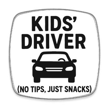 Mama Taxi - Kids Driver Muttertag Geschenk - Viereckiger Kühlschrankmagnet - Weiß - Vorne