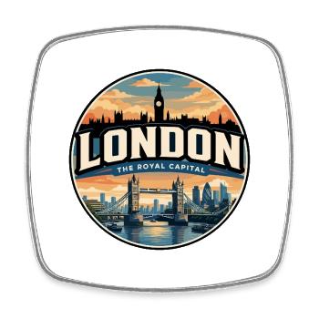 London Tower Bridge Royal Capital Badge - Viereckiger Kühlschrankmagnet - Weiß - Vorne