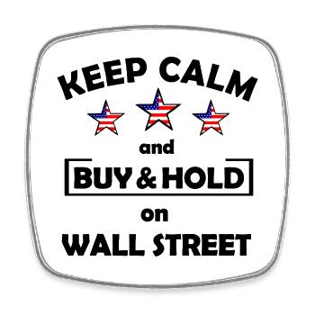 Drei Sterne mit US-Flagge Wall Street - Viereckiger Kühlschrankmagnet - Weiß - Vorne
