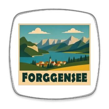 Forggensee Minimal - Magnet carré - blanc - Devant