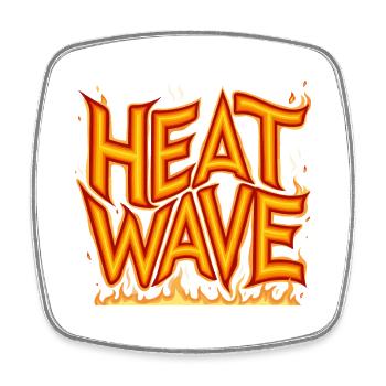 Flaming Heat Wave - Square fridge magnet - white - Front
