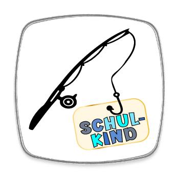 Schulstart Schulkind Angeln - Viereckiger Kühlschrankmagnet - Weiß - Vorne