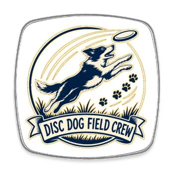DISC DOG FIELD CREW Hund - Viereckiger Kühlschrankmagnet - Weiß - Vorne