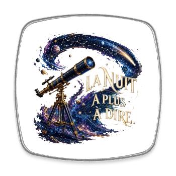 Nuit Cosmique et Télescope - Magnet carré - blanc - Devant