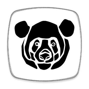 panda_black - Square fridge magnet - white - Front